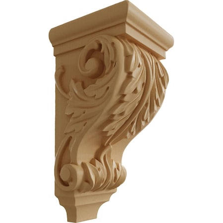Ekena Millwork 5"W x 5"D x 10"H Medium Acanthus Wood Corbel, Maple CORW05X05X10ACMA
